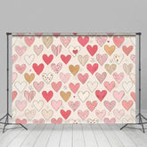 Aperturee - Aperturee Various Heart Shaped Pattern Valentines Day Backdrop